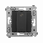 Диммер кнопочный в стену для LED ламп, Avanti, черный матовый