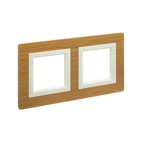Рамка из натурального дерева 2 поста (4 мод.), Avanti, беленый дуб