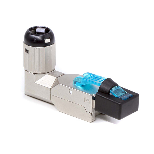 Коннектор полевого монтажа (Tool Less) 8P8C CAT 6A экранированный, с поворотным хвостовиком 45°