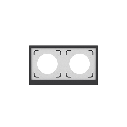 Рамка 2 поста IP44, KANT, черный уголь