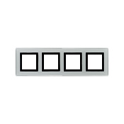 Рамка из натурального стекла 4 поста (8 мод.),  Avanti, светло-серая