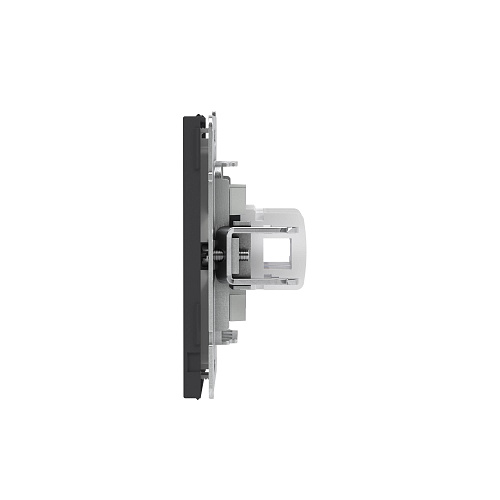 Компьютерная розетка RJ-45 без шторки, кат.5е двойная, KANT, черный уголь