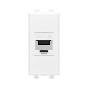 Компьютерная розетка RJ-45 без шторки модульная, кат.5е, Avanti, белое облако, 1 модуль