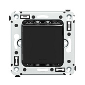 Выключатель одноклавишный в стену, Avanti, черный квадрат