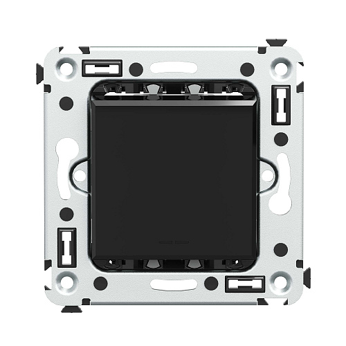 Выключатель одноклавишный в стену, Avanti, черный квадрат