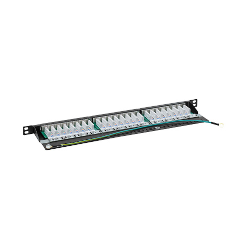 Патч-панель 19", 0.5 U,CAT6, 24 порта RJ45, экранированная