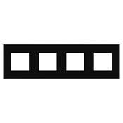 Рамка 4 поста (8 мод.), Avanti, черный квадрат