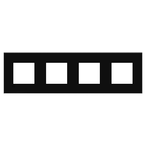Рамка 4 поста (8 мод.), Avanti, черный квадрат