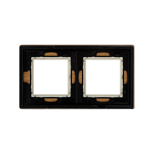 Рамка из натурального дерева 2 поста (4 мод.), Avanti, беленый дуб