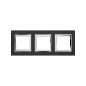 Рамка из алюминия 3 поста (6 мод.), Avanti, черная