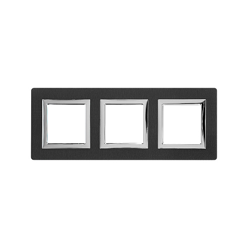 Рамка из алюминия 3 поста (6 мод.), Avanti, черная