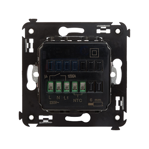 Термостат для теплых полов в стену, Avanti, черный квадрат