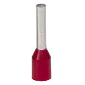 Наконечник-гильза с изолированным фланцем для жилы сечением 1кв.мм, длина контактной части  8мм, красный (НШВИ 1-08)