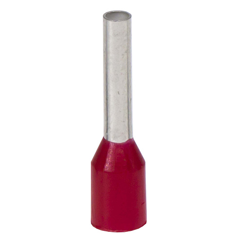 Наконечник-гильза с изолированным фланцем для жилы сечением 1кв.мм, длина контактной части  10мм, красный (НШВИ 1-10)