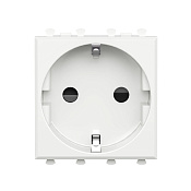 Розетка модульная, 2P+E, с з/ш, Avanti, белое облако, 2 модуля