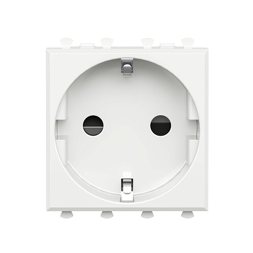 Розетка модульная, 2P+E, с з/ш, Avanti, белое облако, 2 модуля