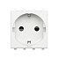 Розетка модульная, 2P+E, с з/ш, Avanti, белое облако, 2 модуля
