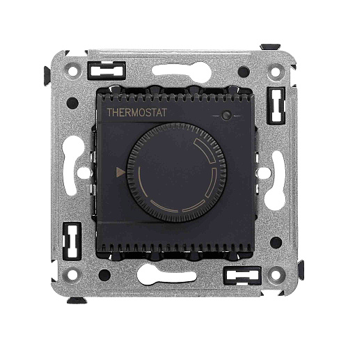 Термостат для теплых полов в стену, Avanti, черный матовый