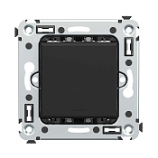 Кнопка одноклавишная в стену, Avanti, черный матовый