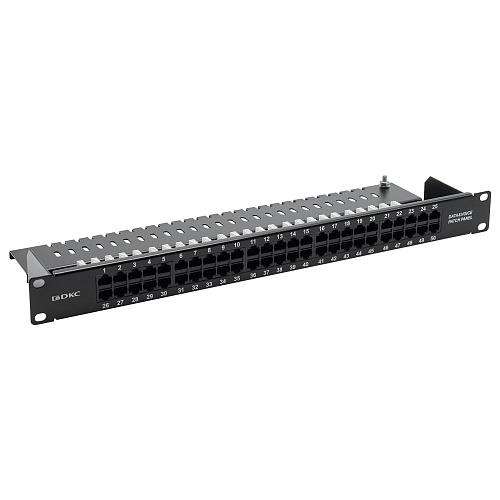 Патч-панель телефонная 19",1U,CAT3, 50 портов RJ45