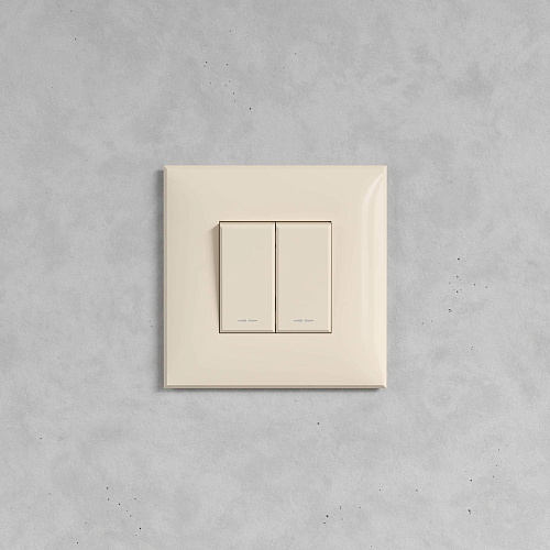 Переключатель двухклавишный в стену, Avanti, ванильная дымка