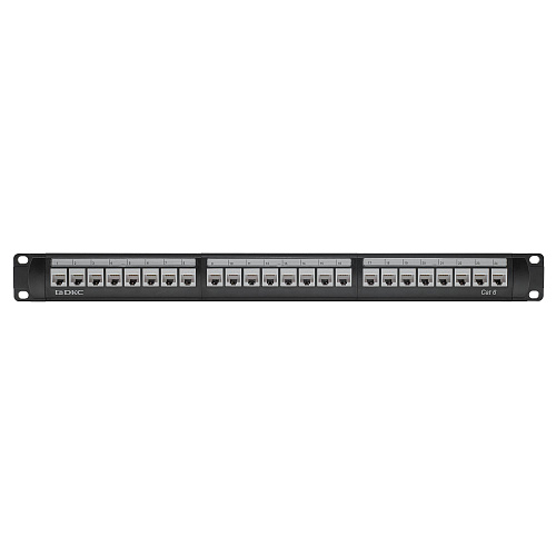 Патч-панель модульная 19", 1U, CAT6, 24 модуля RJ45 Кейстоун (Keystone), неэкранированная