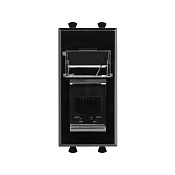 Телефонная розетка RJ-12 модульная, Avanti, черный квадрат, 1 модуль