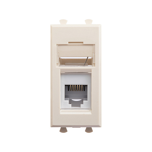 Телефонная розетка RJ-12 модульная, Avanti, ванильная дымка, 1 модуль