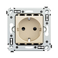 Розетка в стену, 2P+E, с з/ш, Avanti, ванильная дымка