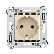 Розетка в стену, 2P+E, с з/ш, Avanti, ванильная дымка
