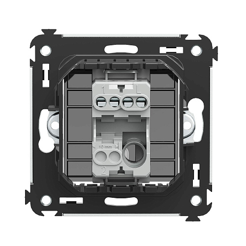 Выключатель одноклавишный в стену, Avanti, черный квадрат