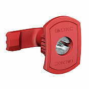 Поворотный замок с личинкой под двойную бородку 3 мм для навесныхкорпусов, полиамид, красный