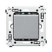 Выключатель одноклавишный в стену, Avanti, закаленная сталь