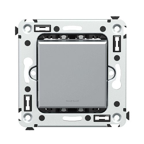 Выключатель одноклавишный в стену, Avanti, закаленная сталь