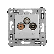 Розетка TV-FM-SAT в стену, Avanti, закаленная сталь