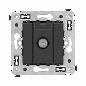 Розетка TV оконечная в стену, Avanti, черный матовый