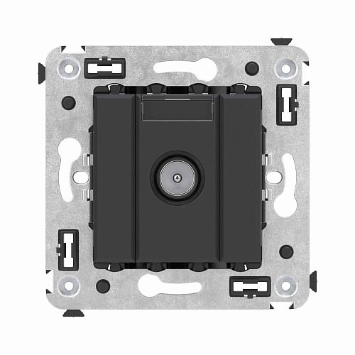 Розетка TV оконечная в стену, Avanti, черный матовый