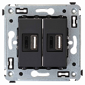 USB зарядное устройство в стену 2.1 А, Avanti, черный матовый