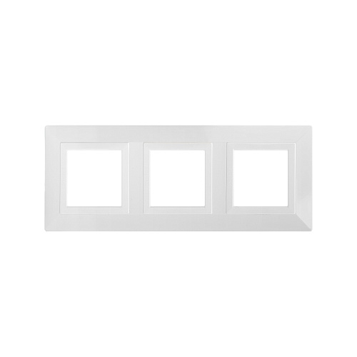 Рамка из металла 3 поста (6 мод.), Avanti, белая