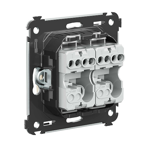 Выключатель двухклавишный в стену, Avanti, ванильная дымка