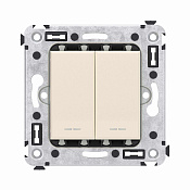 Кнопка двухклавишная в стену, Avanti, ванильная дымка