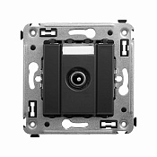 Розетка TV проходная в стену, Avanti, черный матовый