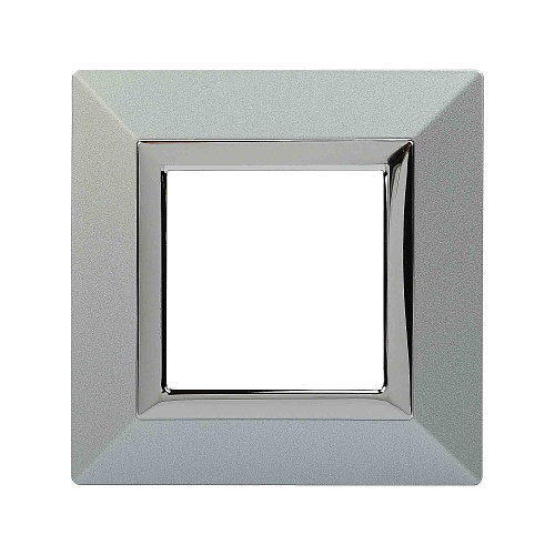 Рамка из металла 1 пост (2 мод.), Avanti, светло-серебристая