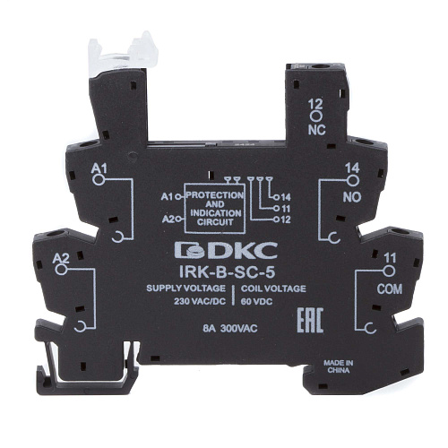 Колодка ультратонкая для реле серии RIS, вх. напр. 230V AC/DC, винт. клеммы