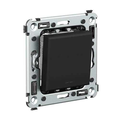 Выключатель одноклавишный в стену, Avanti, черный матовый