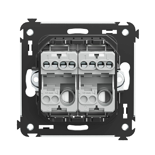 Выключатель двухклавишный в стену, Avanti, закаленная сталь