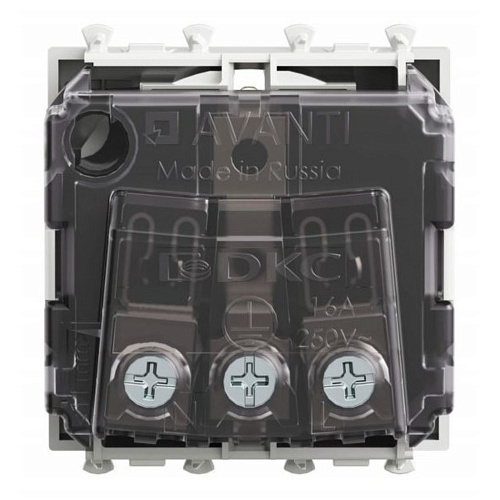 Розетка модульная, 2P+E, с з/ш, Avanti, белое облако, 2 модуля