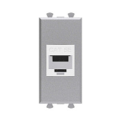 Компьютерная розетка RJ-45 без шторки модульная, кат.5е, Avanti, закаленная сталь, 1 модуль
