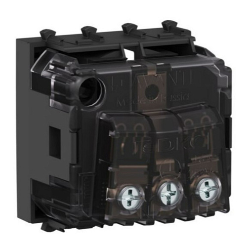 Розетка модульная, 2P+E, с з/ш, Avanti, черный матовый, 2 модуля