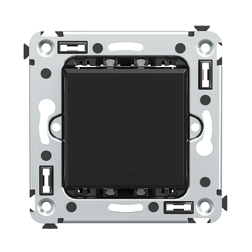 Кнопка одноклавишная в стену, Avanti, черный квадрат